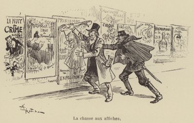 Das Plakatjagen von after Albert Robida