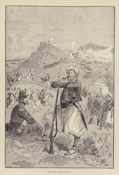 Afrikanischer Soldat von after Albert Robida
