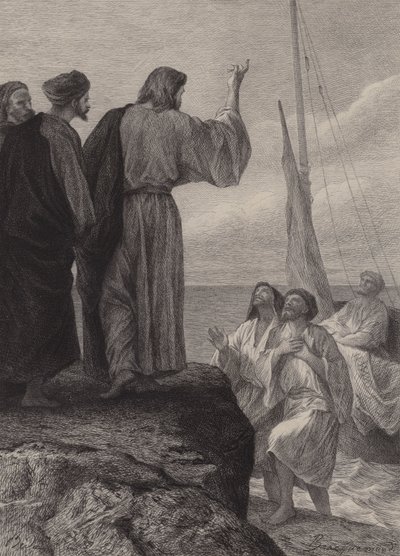 Die Berufung von Jakobus und Johannes von after Albert Robida