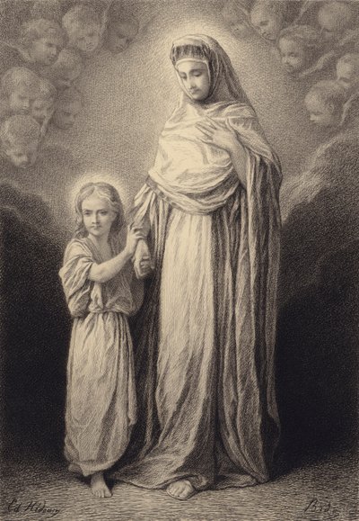 Das Jesuskind und seine Mutter von after Albert Robida