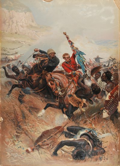 Leutnants Melville und Coghill retten die Farben, Zulukrieg von 1879, 1881 von after Alphonse Marie de Neuville