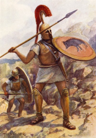 Ein Hoplit in der Armee von Servius Tullius von after Amedee Forestier