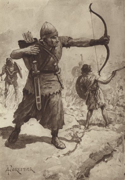 Asiatische Bogenschützen und Schleuderer von after Amedee Forestier