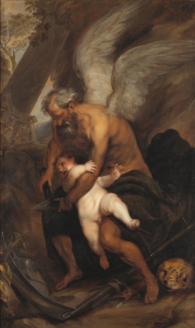 Die Zeit schneidet die Flügel der Liebe von after Anthony van Dyck