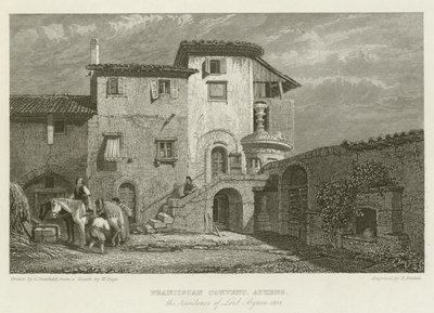 Franziskanerkloster, Athen, die Residenz von Lord Byron, 1811 von after C. Stanfield