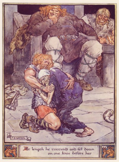 Schließlich wankte er und fiel vor ihr auf die Knie von after Charles Edmund Brock