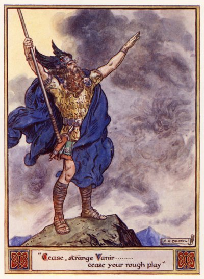 Hört auf, seltsame Vanir, hört auf mit eurem groben Spiel von after Charles Edmund Brock