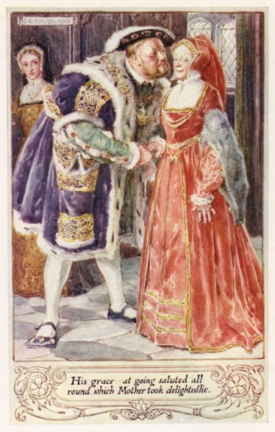 Seine Gnade, beim Gehen grüßte er alle, was Mutter sehr erfreute von after Charles Edmund Brock