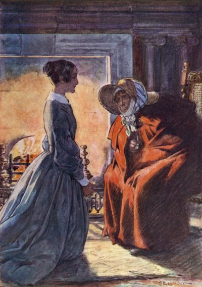 Jane Eyre und die Zigeunerin von after Charles Edmund Brock