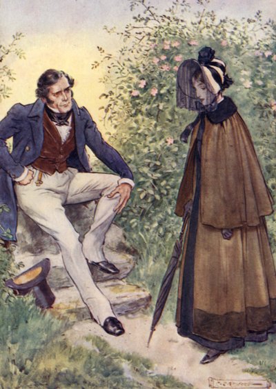 Jane Eyre trifft Mr. Rochester am Zaun von after Charles Edmund Brock