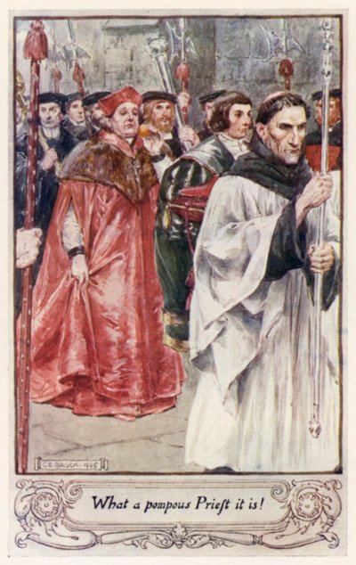 Was für ein pompöser Priester das ist! von after Charles Edmund Brock