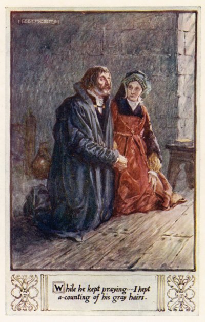 Während er betete, zählte ich seine grauen Haare von after Charles Edmund Brock