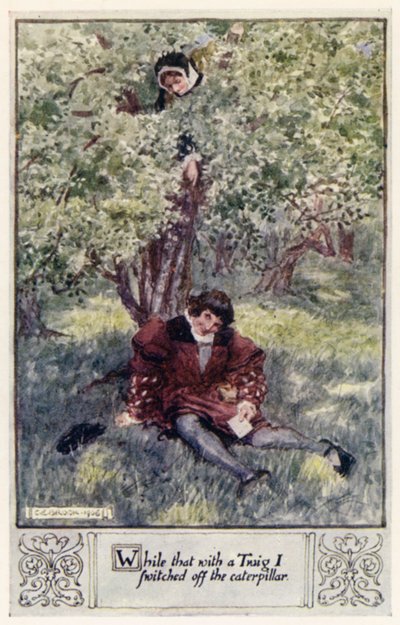 Während ich mit einem Zweig die Raupe abschlug von after Charles Edmund Brock