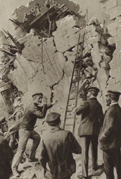 Ein englischer Seemann hilft bei den Rettungsbemühungen nach dem Erdbeben von Messina von after Charles Mills Sheldon