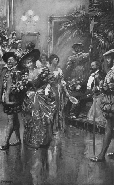 Kostümball des Royal Institute of Painters in Water Colours, 19. Mai 1885 von after Charles Mills Sheldon