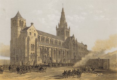 Kathedrale von Glasgow (St. Mungo), Außenansicht von after David Roberts