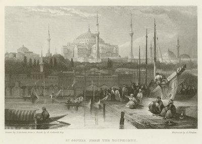 Hagia Sophia vom Bosporus von after David Roberts