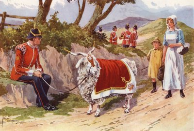 Billy, die Haustierziege des Welsh Regiments von after Edgar Alfred Holloway