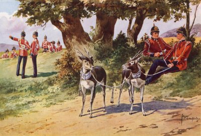 Die Haustier-Antilopen des Royal Warwickshire Regiments von after Edgar Alfred Holloway