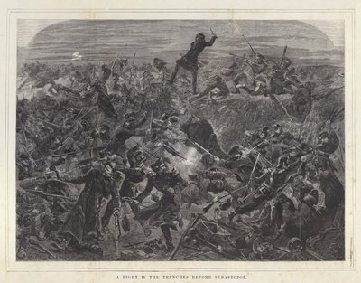 Ein Kampf in den Schützengräben vor Sewastopol von after Edmond Morin