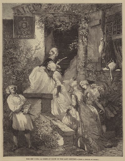 Die Gasthaustür, eine Szene in Dijon im letzten Jahrhundert von after Edmond Morin