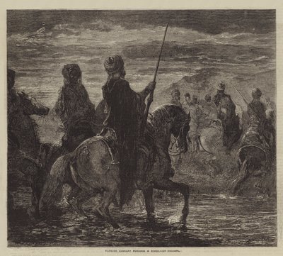 Türkische Kavallerie durchquert einen Fluss von after Edmond Morin