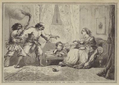Englische Häuser in Indien, 1857 von after Edward Hull