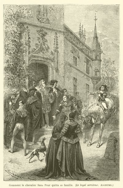 Wie der Ritter Sans Peur seine Familie verließ von after Emile Antoine Bayard