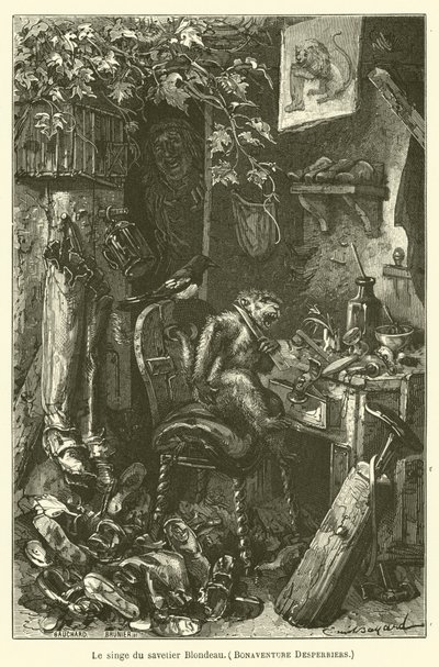 Der Affe des Schusters Blondeau von after Emile Antoine Bayard