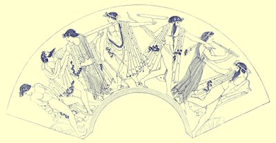 Gelage von Brygos, Illustration aus Griechische Vasenmalereien von J. E. Harrison und D. S. MacColl, veröffentlicht 1894 von after English School