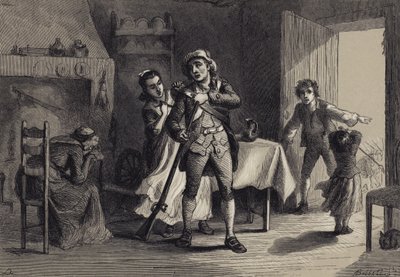 Ein Minuteman bereitet sich auf den Krieg vor von after Felix Octavius Carr Darley