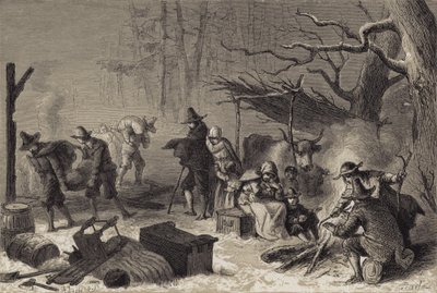 Englische Siedler in Amerika von after Felix Octavius Carr Darley