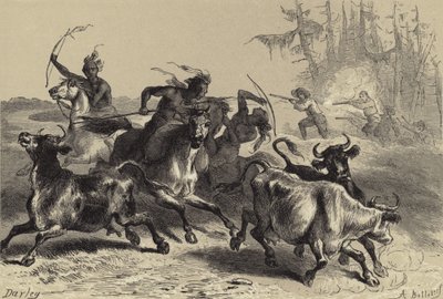 Indianer plündern Plantagen in South Carolina von after Felix Octavius Carr Darley