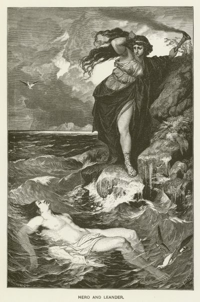Hero und Leander von after Ferdinand Keller