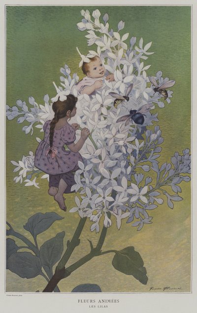 Belebte Blumen: Flieder von after Firmin Bouisset
