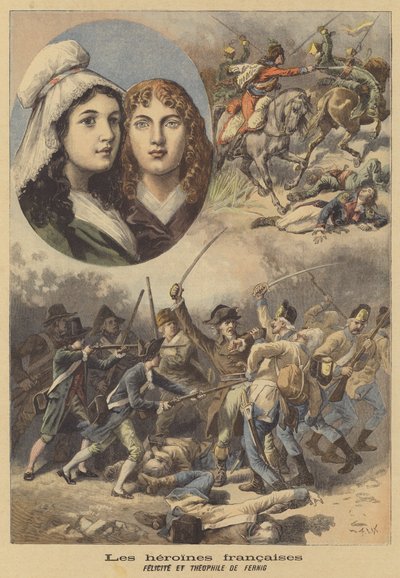 Französische Heldinnen: Félicité und Théophile de Fernig von after Frederic Theodore Lix