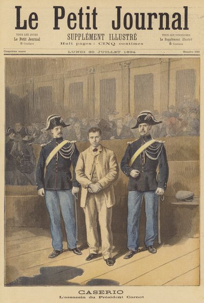 Sante Geronimo Caserio; Mörder von Präsident Carnot von Frankreich von after Frederic Theodore Lix