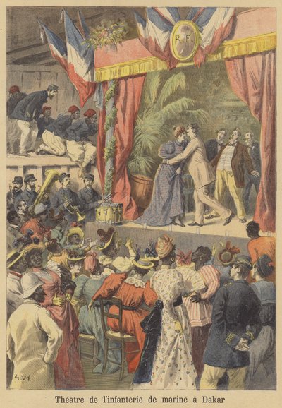 Theater der französischen Marines in Dakar, Senegal von after Frederic Theodore Lix