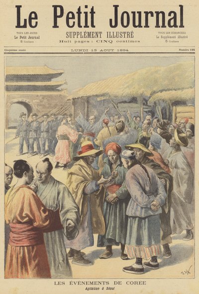 Unruhen in Seoul, Korea von after Frederic Theodore Lix