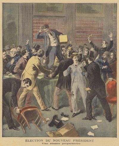 Unruhige Szenen, als französische Parlamentarier die Wahl eines neuen Präsidenten diskutieren von after Frederic Theodore Lix