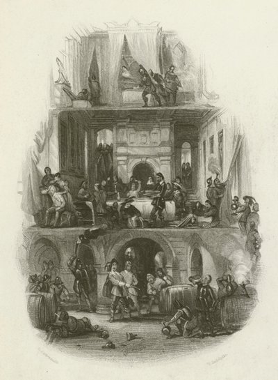 Viele schöne Herrenhäuser wurden geplündert und verwüstet von after George Cattermole