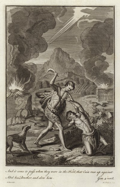 Kain erschlägt Abel von after Gerard Hoet