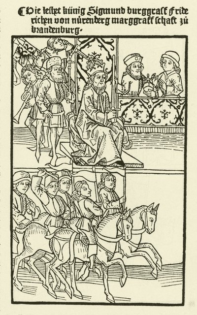 Investitur von Friedrich I. aus dem Haus Hohenzollern als Markgraf von Brandenburg, 1415 von after German School