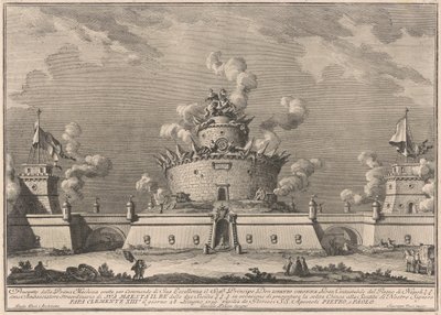 Die Prima Macchina für die Chinea von 1759: Eine Festung von after Giuseppe Palazzi Giuseppe Vasi after Paolo Posi
