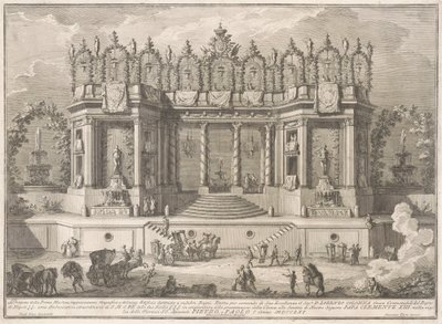 Die Prima Macchina für die Chinea von 1761: Die heilsamen Bäder von after Giuseppe Palazzi Giuseppe Vasi after Paolo Posi