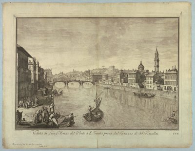 Ansicht von Florenz, Platte aus "Scelta di XXIV Vedute delle principali contrade, piazze, chiese, e palazzi della Città di Firenze" von after Giuseppe Zocchi