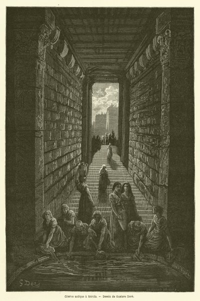 Antike Zisterne in Merida von Gustave after Dore