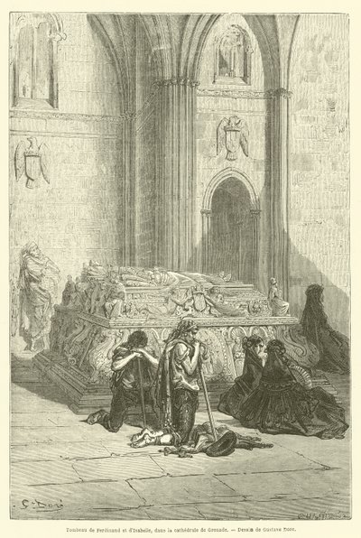 Grab von Ferdinand und Isabella in der Kathedrale von Granada von Gustave after Dore