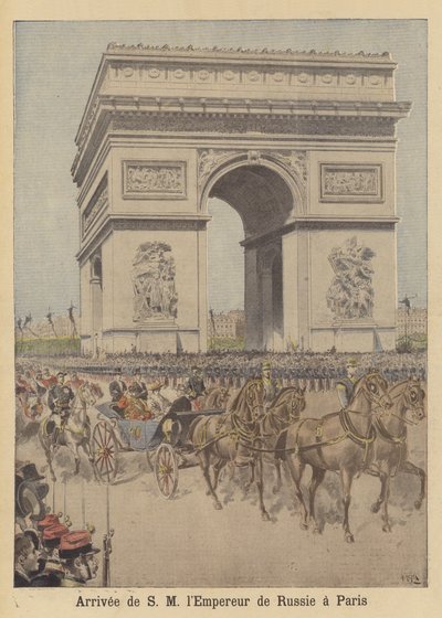Ankunft von Zar Nikolaus II. von Russland in Paris von after Henri Meyer