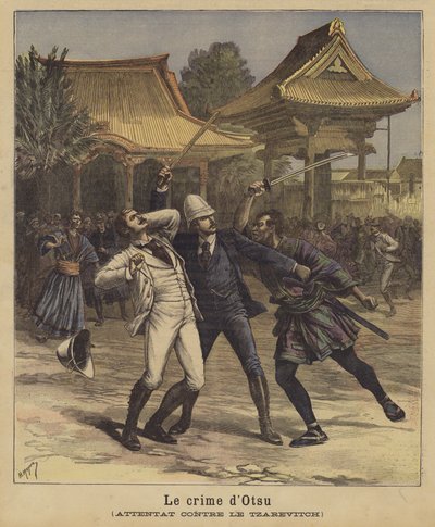 Attentat auf den Zarewitsch Nikolaus von Russland, Otsu, Japan, 1891 von after Henri Meyer